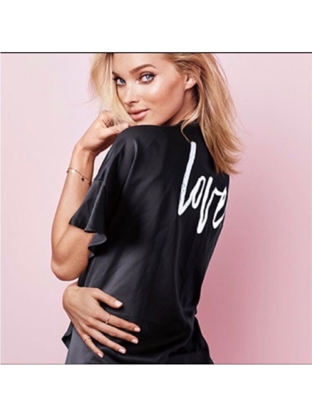 Victoria’s Secret Black Satin Kimono Robe - Picture 2 of 7